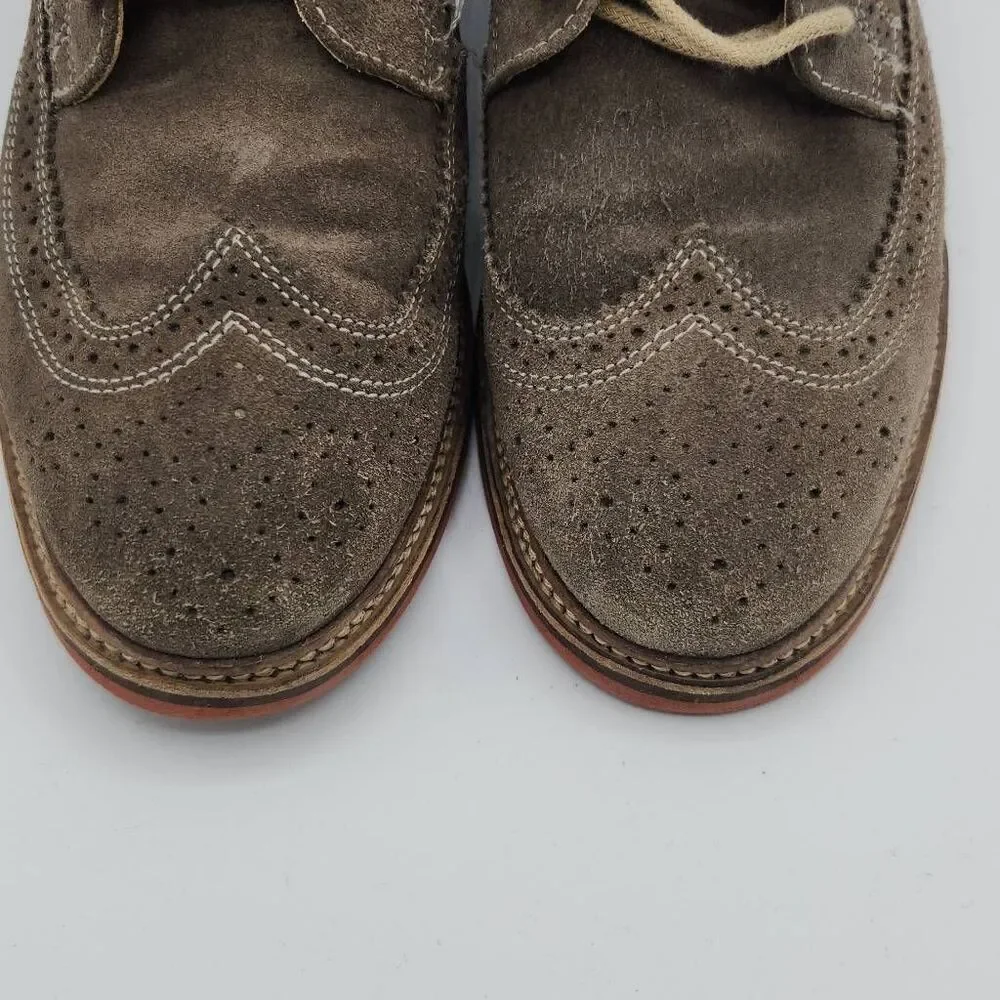 1901 Wingtip Oxford Shoes Mens 9 Tannish Gray Leather City Business Casual